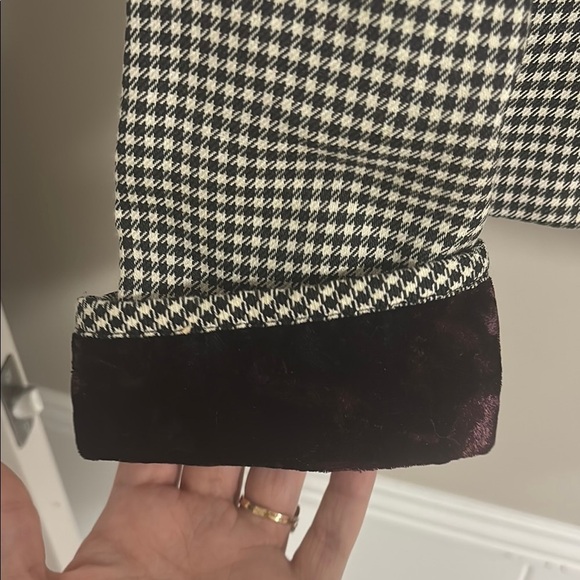 Vintage JSJ Size 12 Black and White Houndstooth Double-Breasted Blazer - Picture 4 of 5
